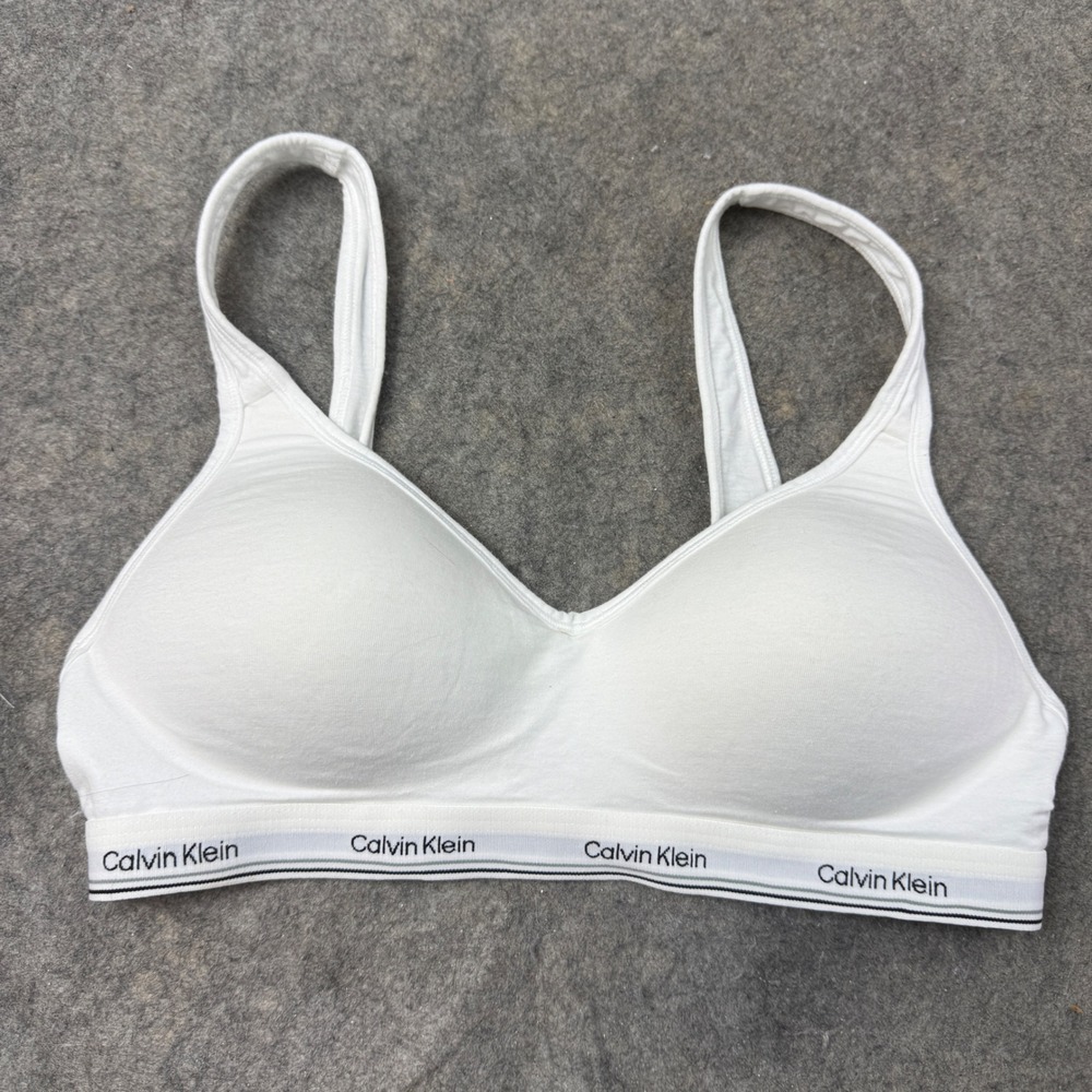 Calvin Klein Modern Cotton Wireless Padded Bralette White Size Small QP3502S